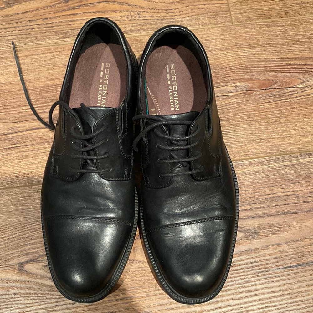 Men’s Black Leather Bostonian Flexlite Oxford Shoes sz 9